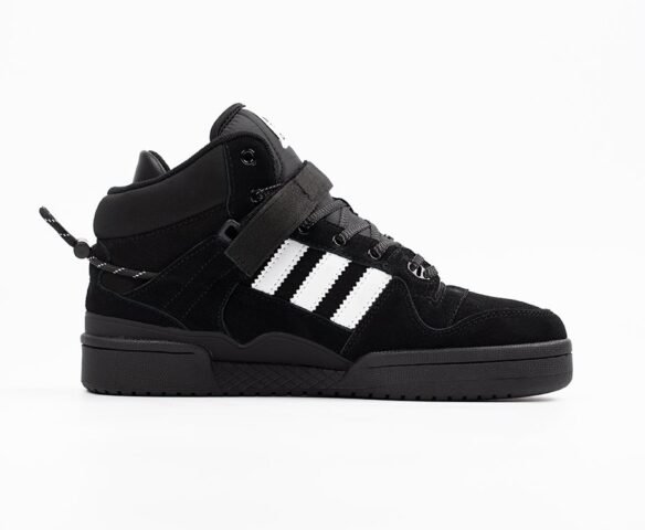 Зимние Adidas Forum 84 High lthr black черные. Вид 3